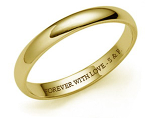 Engraving on the back of a ring