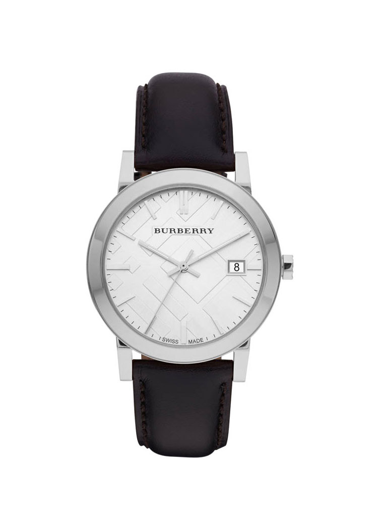 burberry check stamped round bracelet watch 38mm