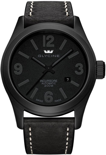 Glycine Incursore All Black Stealth Men's Watch Model 3874.999
