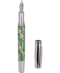 Chopard  Chopard Silver 925 Green-Pink Coral Enamel Design Fountain Pen 95013-0147