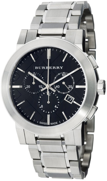 burberry large check stamped bracelet watch