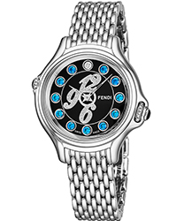 Fendi Relógio feminino prata com mostrador analógico Crazy Carats