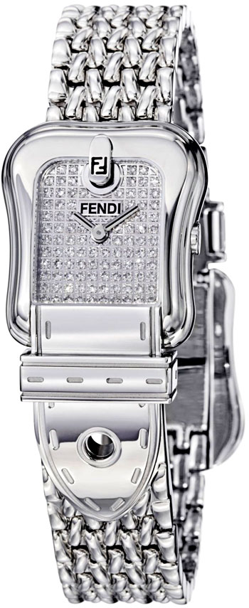 F386240DP Fendi B. Fendi Diamond Dial Steel Mesh Womens Watch