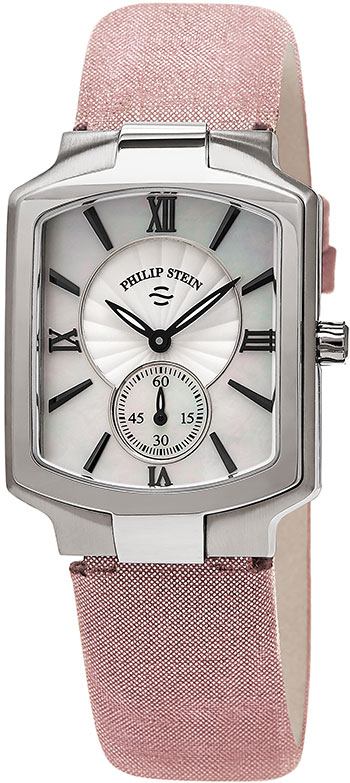 Philip Stein Signature Philip Stein Women's 'Signature' Mother of Pearl  Dial Pink Metallic Leather Strap Quartz Watch Ladies Watch Model: 1-CMOP  -CMLA, cmop 